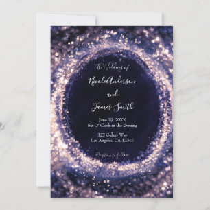 Convite Casamento Glamour Luzes Espelhantes Violeta Roxo