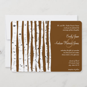 Convite Casamento Glamping Mocha Marrom Bétula