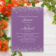 Casamento Glitter Roxo Prateado Elegante Moderno