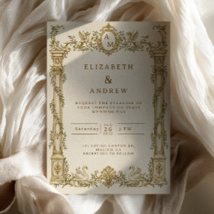 Convite Casamento Gold Palazzo Old Money