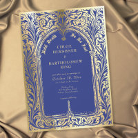 Casamento Gótico Azul Ouro Medieval Até a Morte