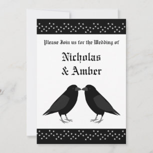 Convite Casamento Gótico Beijando Casamento Personalizado