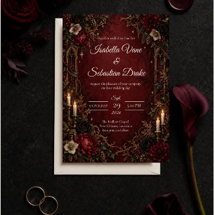 Convite Casamento Gótico Celestial Etéreo