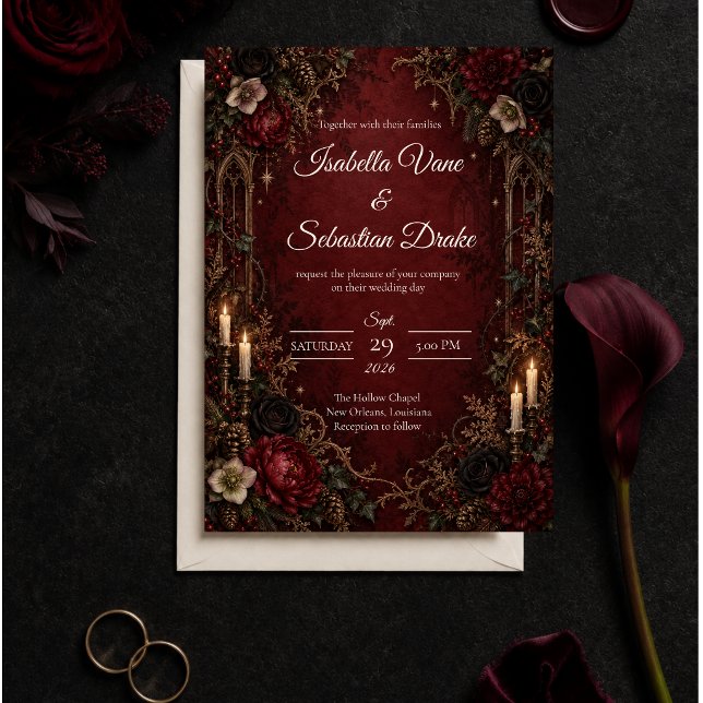 Convite Casamento Gótico Celestial Etéreo (Criador carregado)