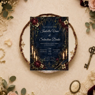 Convite Casamento Gótico com Velas