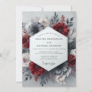 Convite Casamento Gótico Crimson Slate