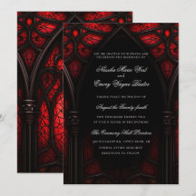 Casamento Gótico da Catedral Vermelha e Negra Eleg