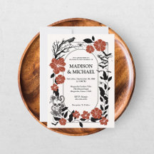 Casamento Gótico De Halloween Negro E Borgonha