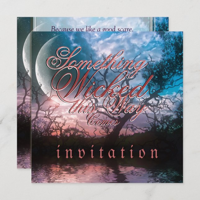 Convite Casamento Gótico de Halloween Sonhado (Frente/Verso)