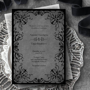 Convite Casamento Gótico de Raça Negra