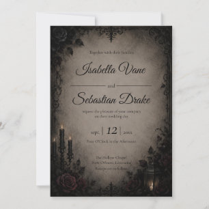 Convite Casamento Gótico de Romance Sombrio