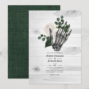 Convite Casamento Gótico Floral Branco Rústico