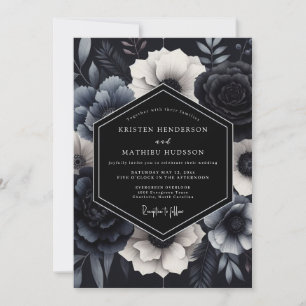 Convite Casamento Gótico Preto e Sombrio