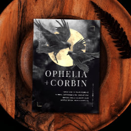 Convite Casamento Gótico Raven & Ouro