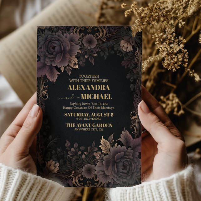 Convite Casamento Gótico Real Vitoriano (Criador carregado)