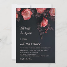 Casamento Gótico Rosas 3D Casuais Casamento
