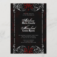 Casamento Gótico Victoriano Vermelho Spooky, Negro