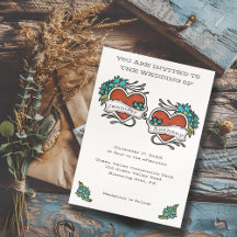 Casamento Gráfico de Tatuações Corações