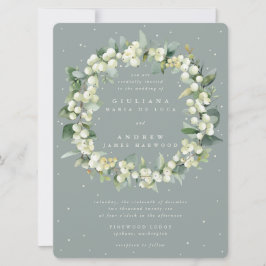 Convite Casamento Grande de Snowberry+Eucalyptus Wreath