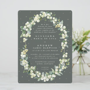 Convite Casamento Grande Formal Verde de Snowberry + Eucal