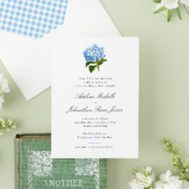 Convite Casamento Grandmillennial com Hortênsia Azul