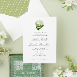 Convite Casamento Grandmillennial com Hortênsia Branca
