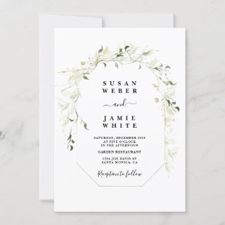 Convite Casamento Greenery Minimalista