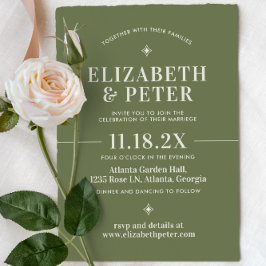 Convite Casamento Groovy Green Retro 70s