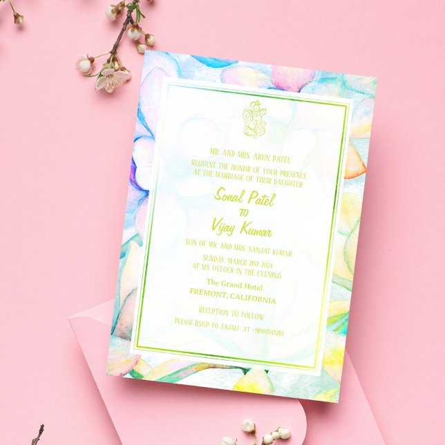 Convite Casamento Hindu de Ganesha (Criador carregado)