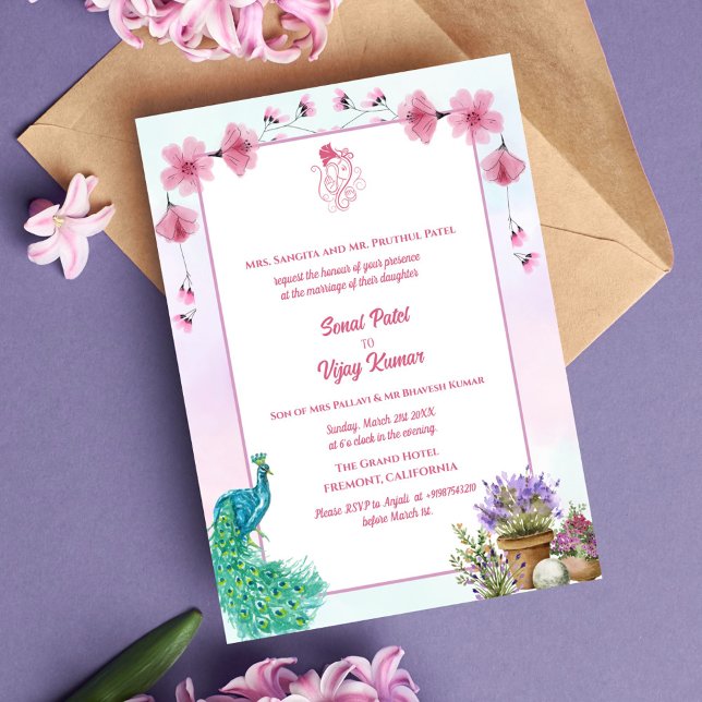 Convite Casamento Hindu de Ganesha (Criador carregado)