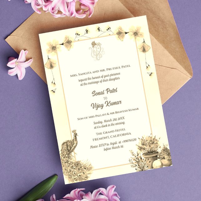 Convite Casamento Hindu de Ganesha (Criador carregado)
