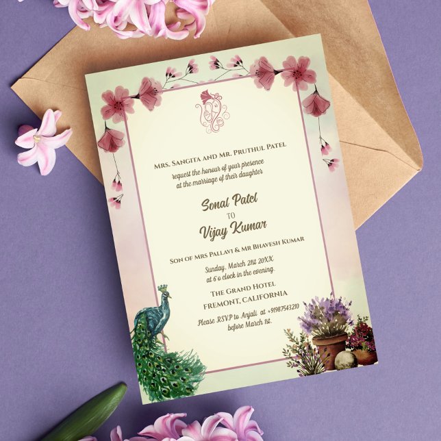 Convite Casamento Hindu de Ganesha (Criador carregado)