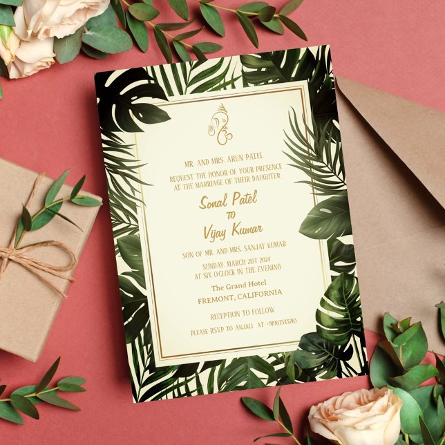 Convite Casamento Hindu de Ganesha (Criador carregado)