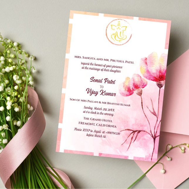 Convite Casamento Hindu de Ganesha (Criador carregado)