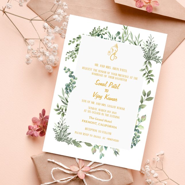 Convite Casamento Hindu de Ganesha (Criador carregado)