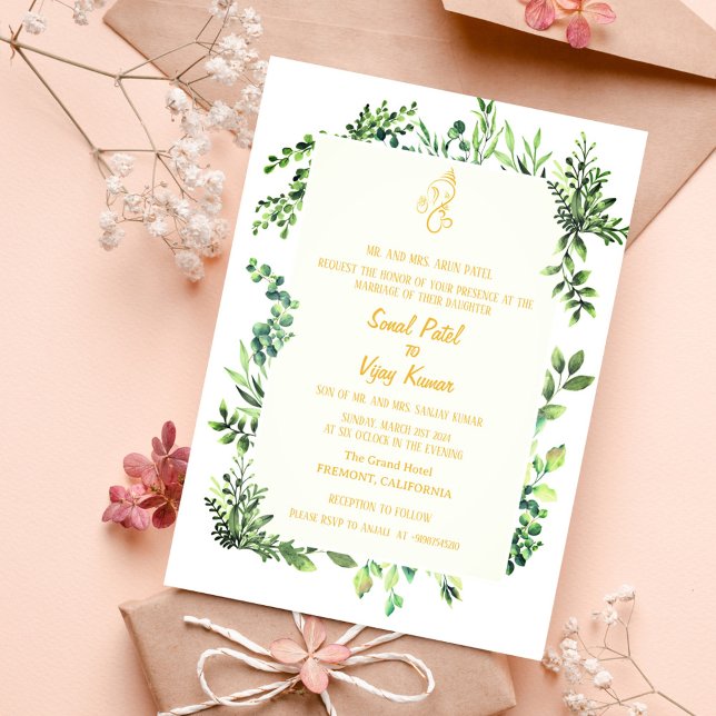 Convite Casamento Hindu de Ganesha (Criador carregado)