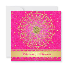 Casamento | Hindu | Ganesh | Rosa, Dourado | Rolos