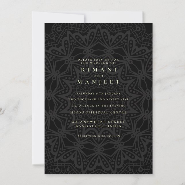 Convite Casamento Hindu Indiano na Índia (Frente)