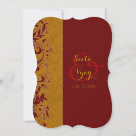 Convite Casamento hindu vermelho e dourado