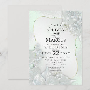 Convite CASAMENTO   Honeydew Green Pearl Shimmer