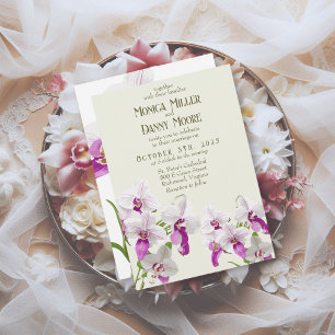 Convite Casamento Horário da Orquídea Delicada