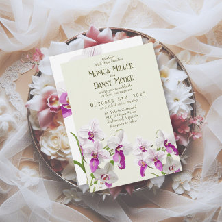 Convite Casamento Horário da Orquídea Delicada