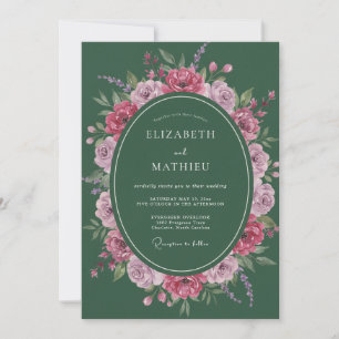 Convite Casamento Hunter Magenta Bloom