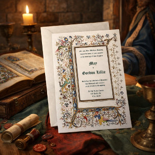 Convite Casamento Iluminado da Medieval 1415