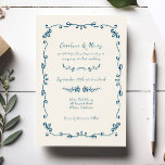 Convite Casamento Ilustrado Branca E Manuscrito<br><div class="desc">Convite De Casamento Ilustrado,  Manuscrito Branca,  Doce</div>