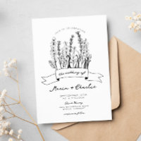 Casamento Ilustrado De Flor Selvagem De Mão Doce
