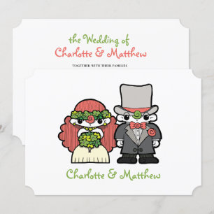 Convite Casamento Imísico de Personagens de desenho animad