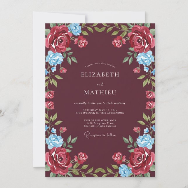 Convite Casamento Imperial de Inverno Marrom (Frente)