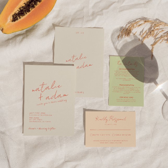 Convite Casamento Impressionante Laranja Brilhante Laranja (Criador carregado)