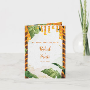 Convite Casamento Indiano Hindu Ganesh, Foto Tradicional